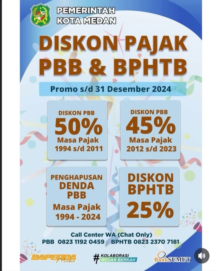 Diskon Pajak PBB & BPHTB Promo s/d 31 Desember 2024